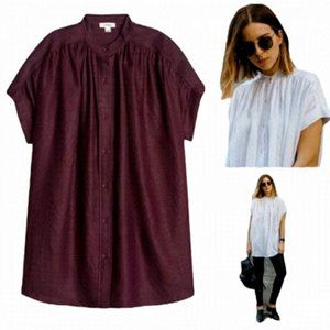 ARITZIA Wilfred Bertillon oversized flowy burgundy red artist tunic blouse